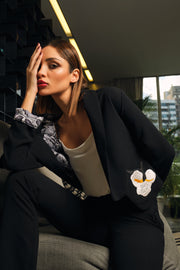 Black Cropped Easy Blazer