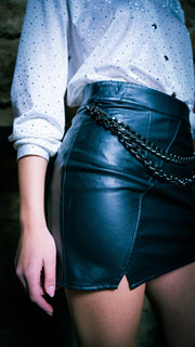Leather Chain Skirt