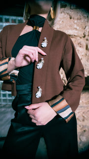 Feather Camel Cropped Jacket