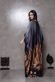 Brown and Black Printed Kaftan
