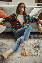 Multicolored Short Fleece Jacket