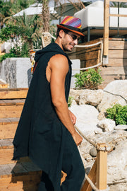 Navy Sleeveless Hoodie