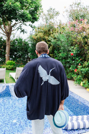 Crane Short Kimono