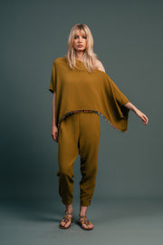 Olive Jogger Set with Beaded Border