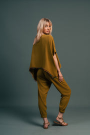 Olive Jogger Set with Beaded Border