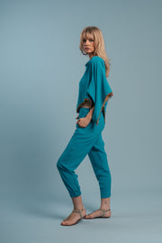 Lagoon Jogger Set with Beaded Border