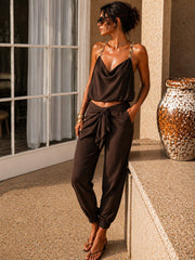 KAKI KNOT DRAPE PANTS