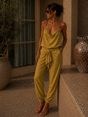 BLACK KNOT DRAPE PANTS