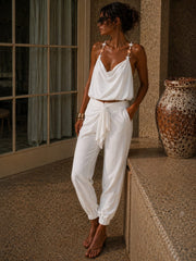 BLACK KNOT DRAPE PANTS