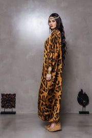Leopard Kimono with Mirror Trim