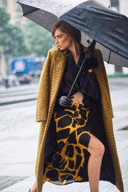 Mustard Dragon Double Breasted Coat